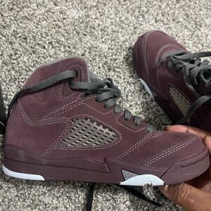 Stylish Maroon High-Top Sneakers